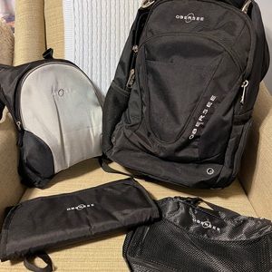 Obersee Oslo Diaper Backpack w detachable cooler, packing cube and changing pad